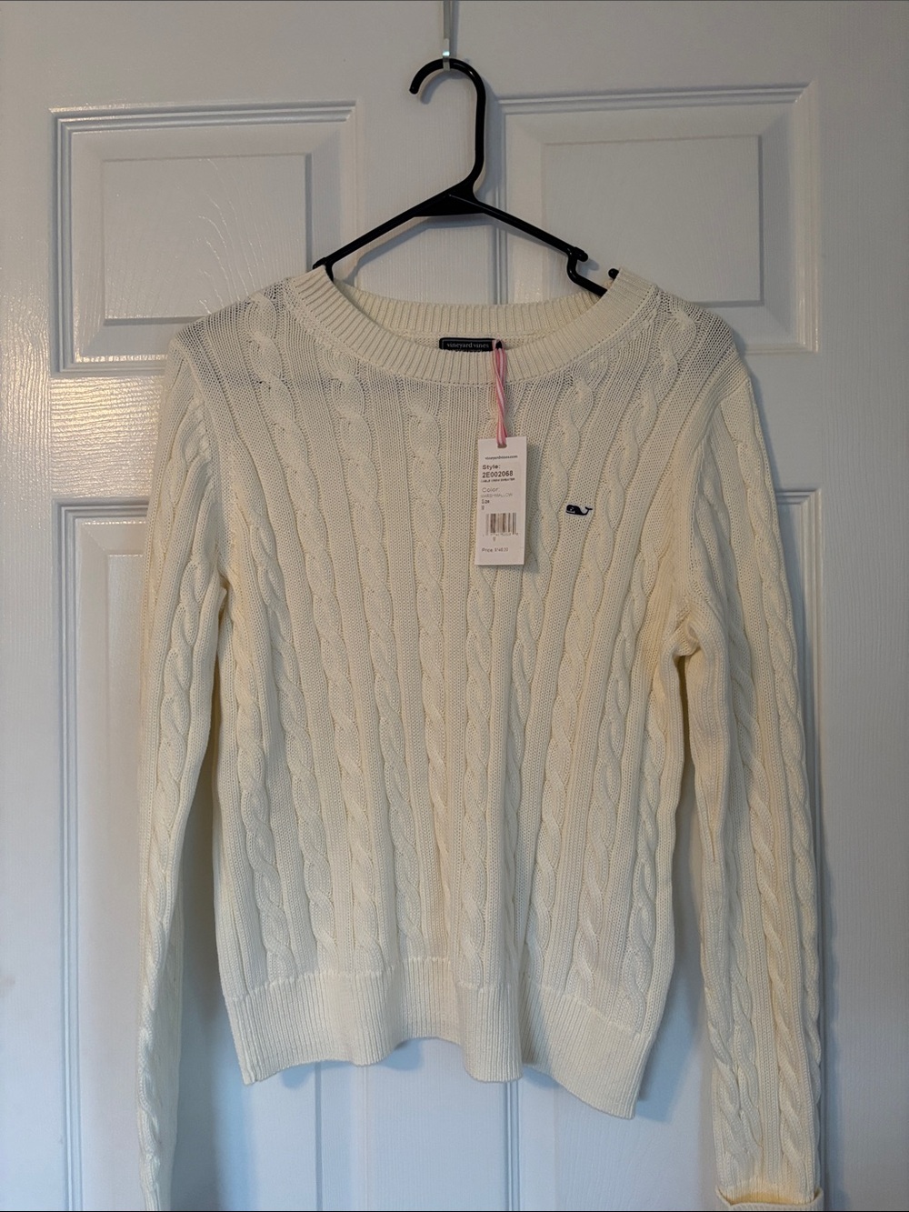 Vineyard Vines Ivory Cable Crew Sweater